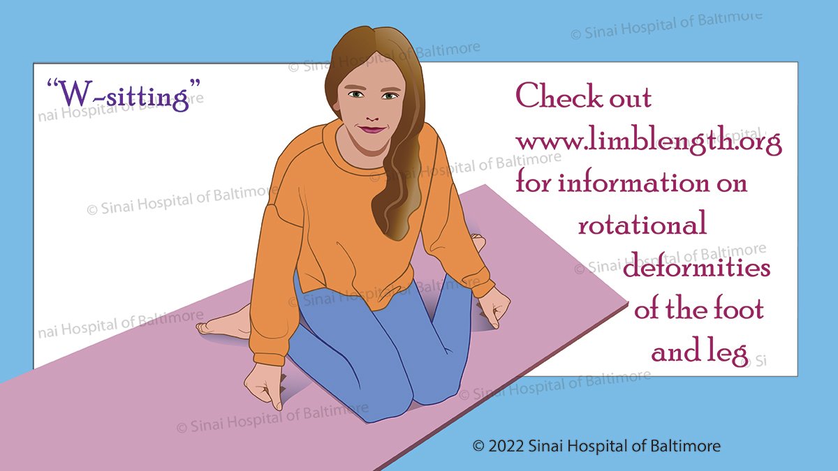 LimbLengthMD's tweet photo. Time for Art with Joy! Joy created this art to illustrate W-sitting for our #ICLL website’s new "Rotational Deformities: In-toeing and Out-toeing" page at:  https://t.co/uBSp8PdnYo. Dr. McClure’s daughter was her lovely model! #Wsitting #intoeing #femoralanteversion https://t.co/oW58EuPiM6