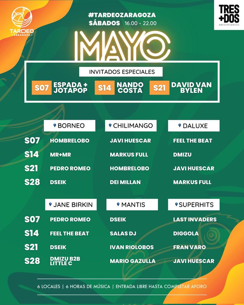 Este sábado nos volvemos a ver en #Superhits || <a href="/tardeozaragoza/">#TardeoZaragoza</a> !!

Reservense la tarde y las ganas de bailotear de 16h a 22h ✅