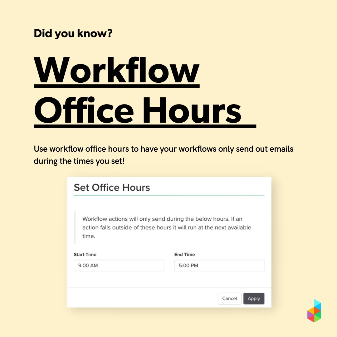 mydubsado's tweet photo. If you'd like to avoid a client receiving any automated workflow triggers in the middle of the night, make sure you set up Office Hours. This will only allow emails to send in workflow during the time that you set.
Head to Templates > Workflows to check this out!
#dubsadotips https://t.co/ucsUf1IXLc
