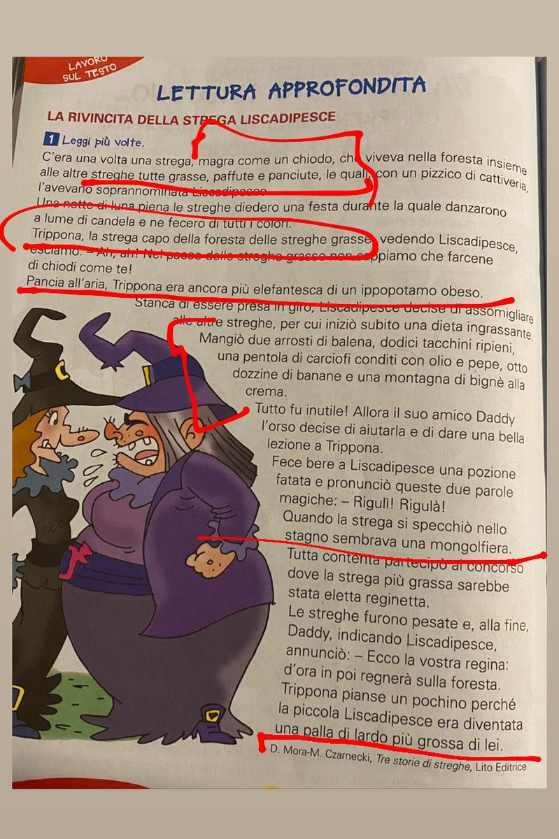 dubledii's tweet photo. quanto può essere diseducativo, se non addirittura dannoso, mettere un testo del genere con questi termini in un libro di italiano di terza elementare? mentre leggevo insieme al bambino che seguo ero incredula; è davvero questo quello che vogliamo insegnare loro? https://t.co/U95w7Liva2