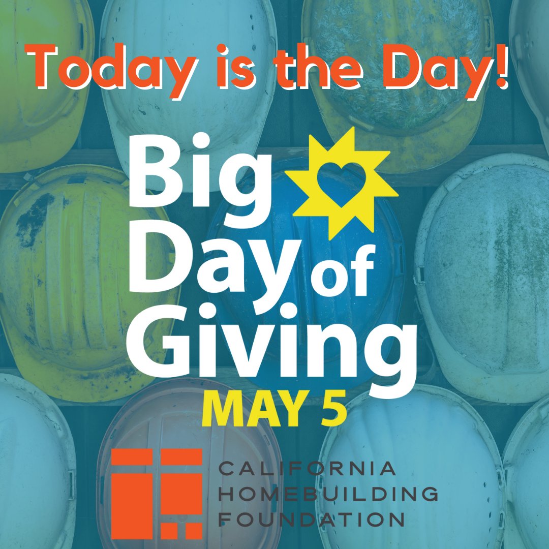 CHF_1978's tweet photo. Its the Big Day of Giving 2022! Today the California Homebuilding Foundation is asking it's supporters to help us reach our $25k goal, to support our mission to pave the way for scholastic success for the states next generation of builders! 
Donate Now: https://t.co/zkr9IAC8R7 https://t.co/sZW0U0gEOR