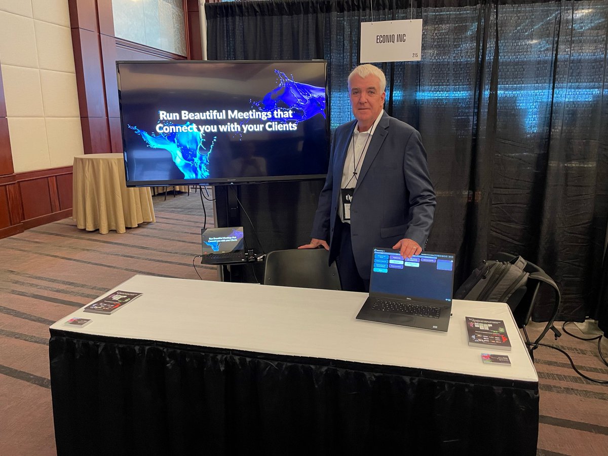 A busy week of Conferences for Econiq! We're all set up and ready to go for the <a href="/NAPFA/">NAPFA</a> Spring Conference 2022. See you at booth 215! 

#NAPFA22 #econiq #theconversationhub #virtualmeetings #clientexperience #wealthmanagement #financialadvice #wealthtech