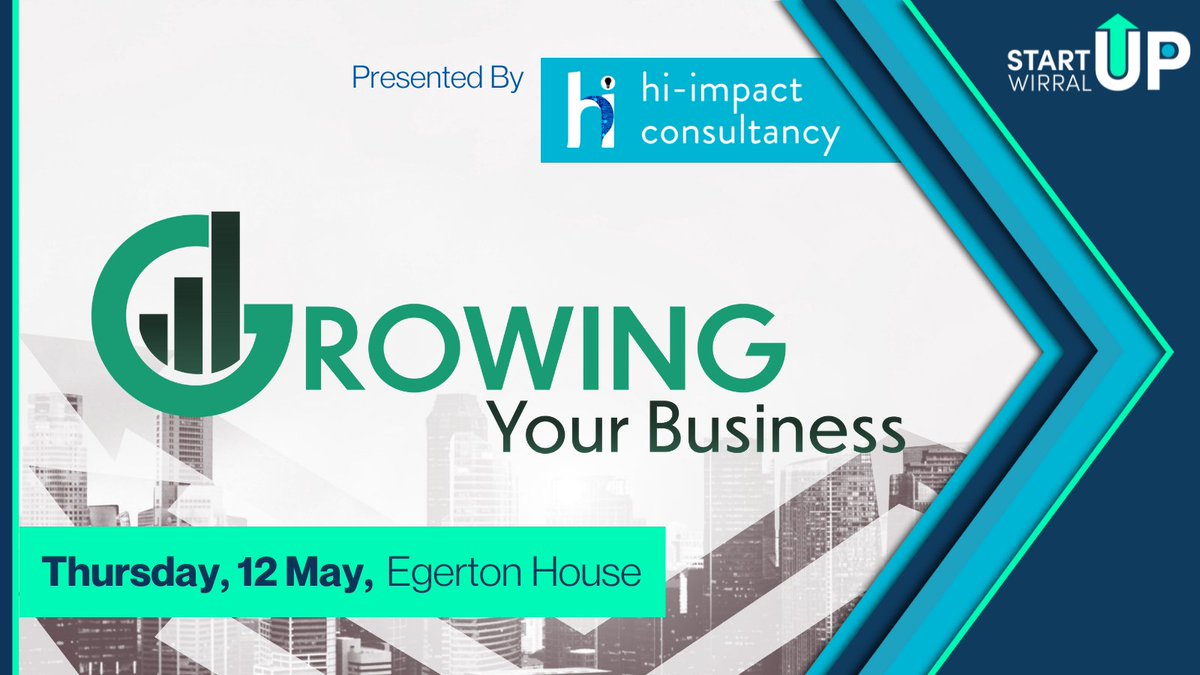 StartUpWirral's tweet photo. Just started your business and wondering how to grow? Our strategic partner, @hiimpactconsult is joining us for an insightful workshop on growing your business. 

Read more and book your FREE place at: https://t.co/FS522yAon1 https://t.co/6wjhQzgVMA