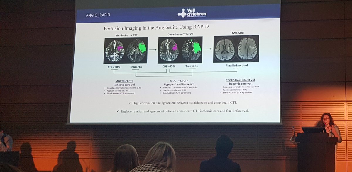 #TeachingCourse on hyperactue stroke imaging 🖥 3/n Great agreement between multidetector CT and cone-beam CT (Bland-Altman 92%). Saving a lot of time with CTP on cone-beam CT @mrubifu @vallhebron @ESOstroke #ESOC2022