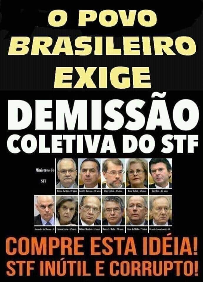 Marcos1983sa's tweet photo. #STFVergonhaNacional 
#STFRompeuADemocracia 
#STFOrganizacaoCriminosa https://t.co/yyBaJel7EH