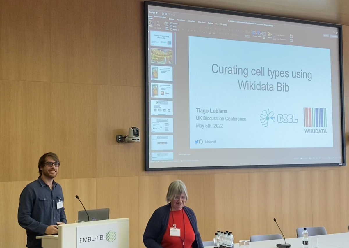 biocurator's tweet image. More from the &quot;Software, Applications and Systems in Biocuration Session Il&quot;! Travel fellowship awardee @lubianat talks about “Wikidata Bib: a system for biocuration with analytics based on Wikidata”!
#ukbiocuration2022