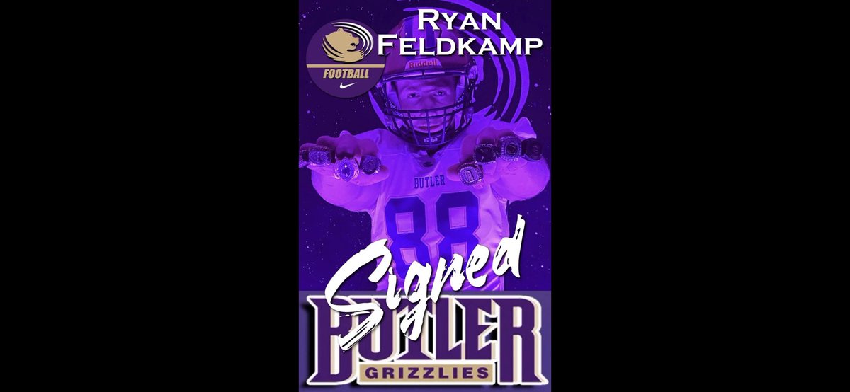 RyanFeldkamp's tweet photo. Signed!! 🟣🐻⚪️
Let’s work!! 
⁦@CoachBVignery⁩ ⁦@DallyThom23⁩ ⁦@ButlerGrizzlyFB⁩ https://t.co/cxnJXnXz8a