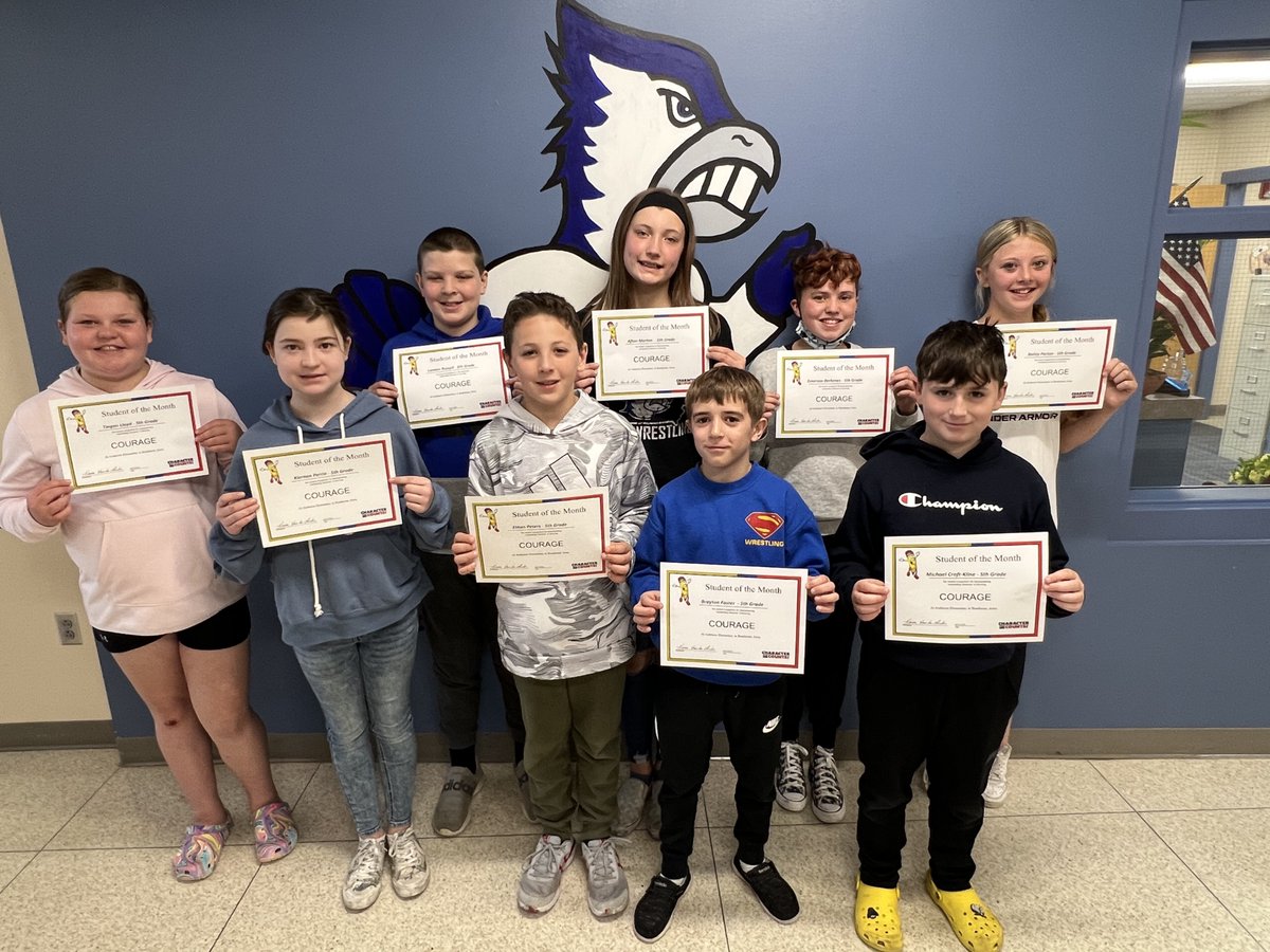 PbisAnderson's tweet photo. Congratulations to this MARVELOUS group of 5th-grade students. They were selected as the Anderson Elementary Students of the Month for April for showing COURAGE. #BondurantsBEST https://t.co/Zu3jazkAr1