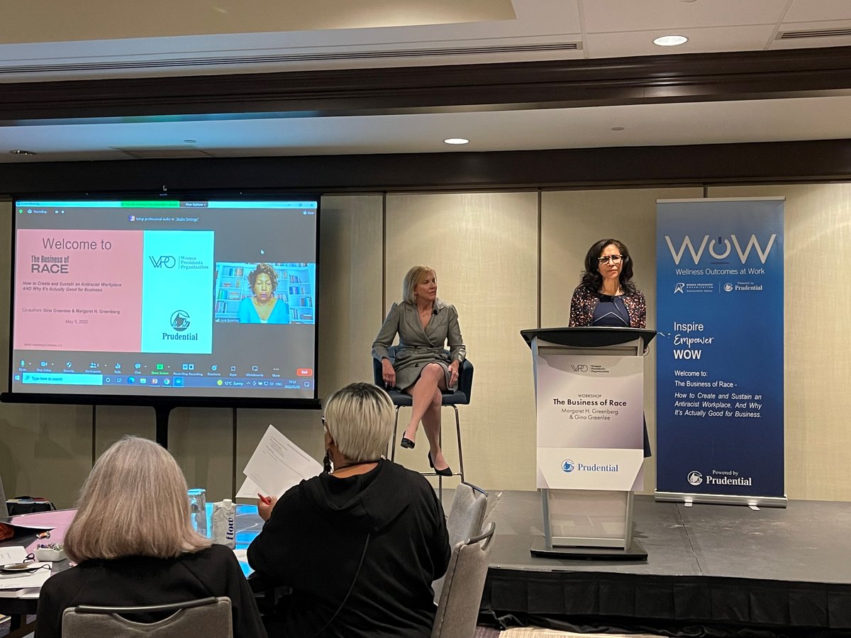 Salene's tweet photo. It was an honor to join @MargaretGreenberg and @GinaGreenlee, co-authors of “The Business of Race”, in Prudential’s featured workshop at the Women Presidents Organization 25th Anniversary Conference! #WPO2022 https://t.co/tvcZpjgF9F
