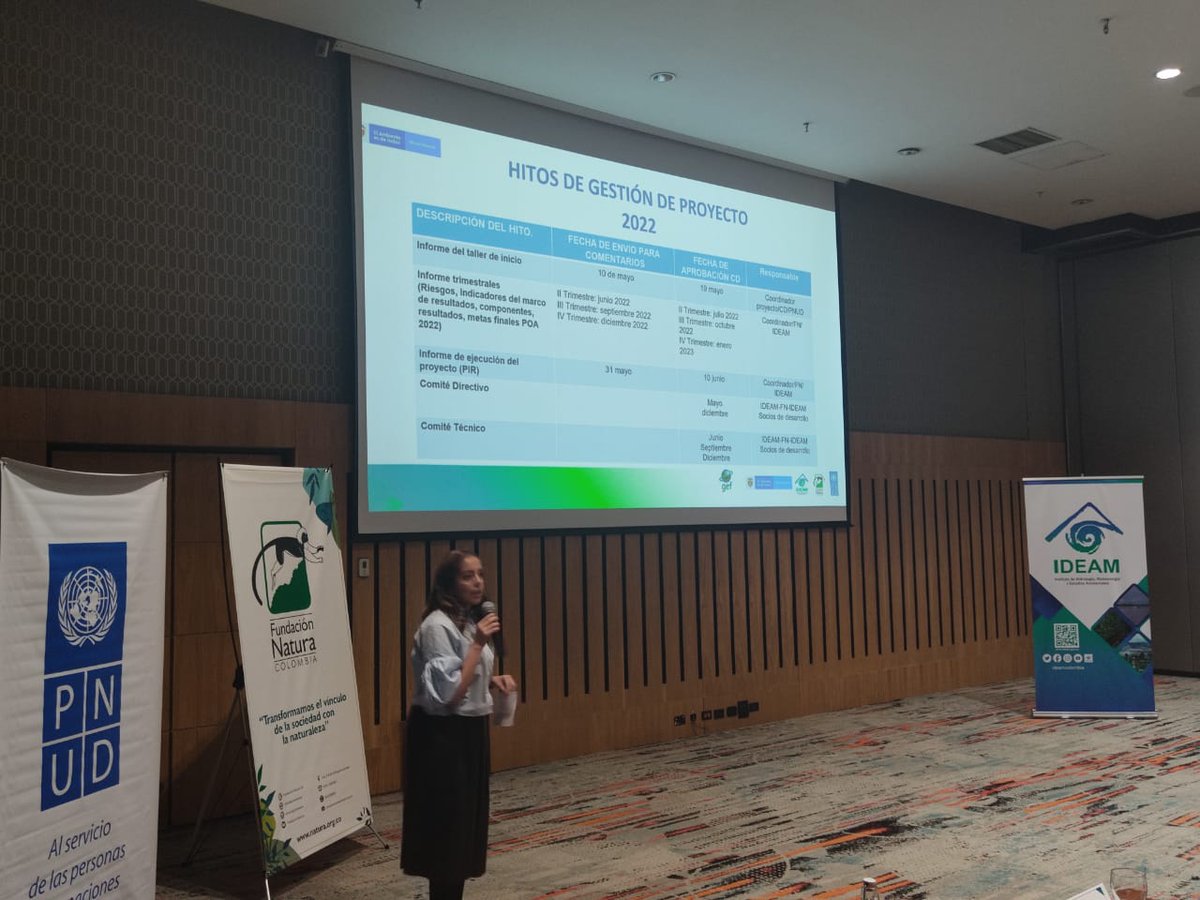fundacionnatura's tweet photo. Ángela Chia, profesional de Monitoreo y Evaluación
#ProyectoCBIT, expone los hitos de fechas y arreglos para el reporte de información del proyecto.
@theGEF @IDEAMColombia @PnudColombia @MinAmbienteCo @UPMEOficial @MinAgricultura @MinAgricultura @MinEnergiaCo @CancilleriaCol https://t.co/wXfK3IkVOe