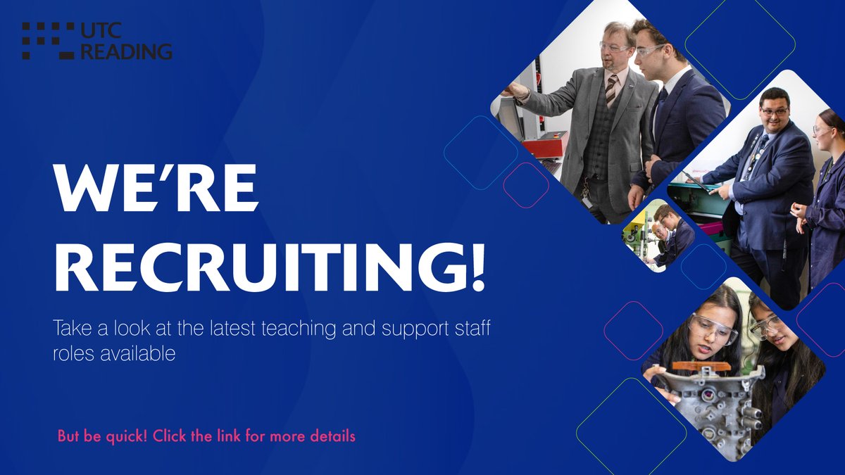 UTCReading's tweet image. 🎙 Please share with anyone who may be interested

There are some great opportunities at UTC Reading...

Take a look at our latest #teaching and support staff #vacancies &amp;gt;&amp;gt;&amp;gt; tes.com/jobs/employer/… 

#EduTweet #Edujobs #teachingjobs #education