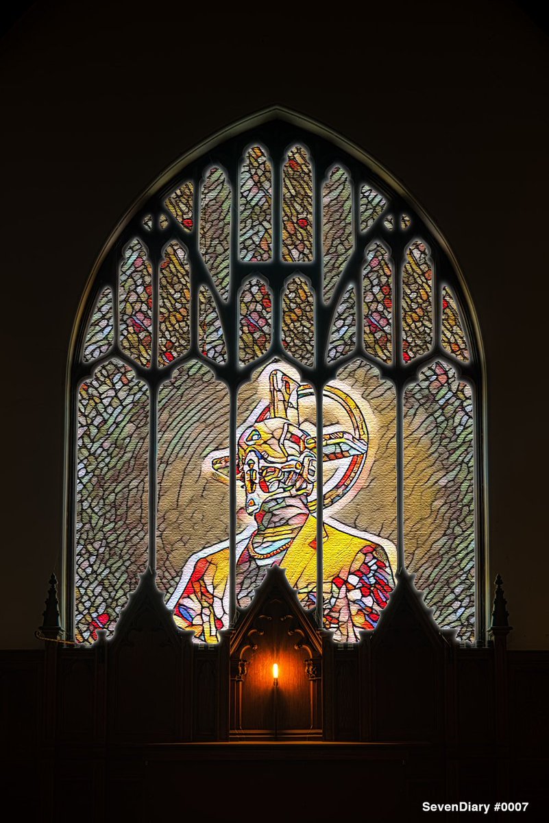 SevenDiary_eth's tweet photo. Who says @FactionChosen can't have their own stained glass in their base. We are the best faction after all. 🔥

This is what I created for the @ColliderCraft  4th Week's FAW EVENT: FACTION FAN ART. #collidercraftworks  #Chosenfaction #WeAreCypher https://t.co/ugXKpJW25H