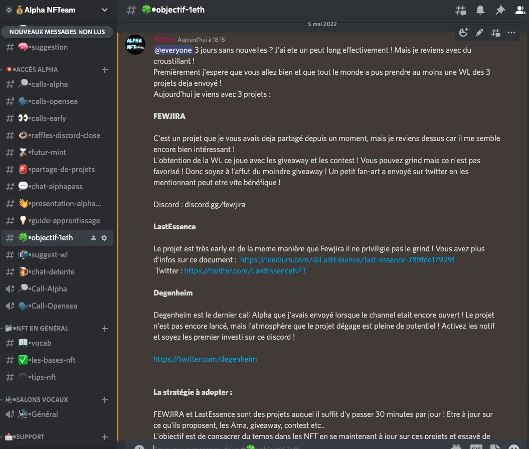 De nouveaux calls sur le groupe aujourd'hui ! 

Notre objectif 1eth est en plein évolution ! 

RT ce tweet
Notre DC : discord.gg/vRys4A5DaS