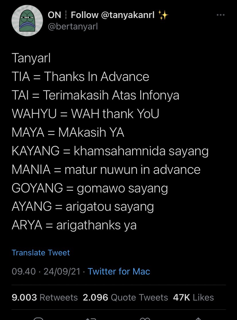 xanadueternity's tweet photo. @dee_alyn @tanyakanrl wahyu itu singkatan dari wah thank you😭 https://t.co/ih9Xwgq6qD