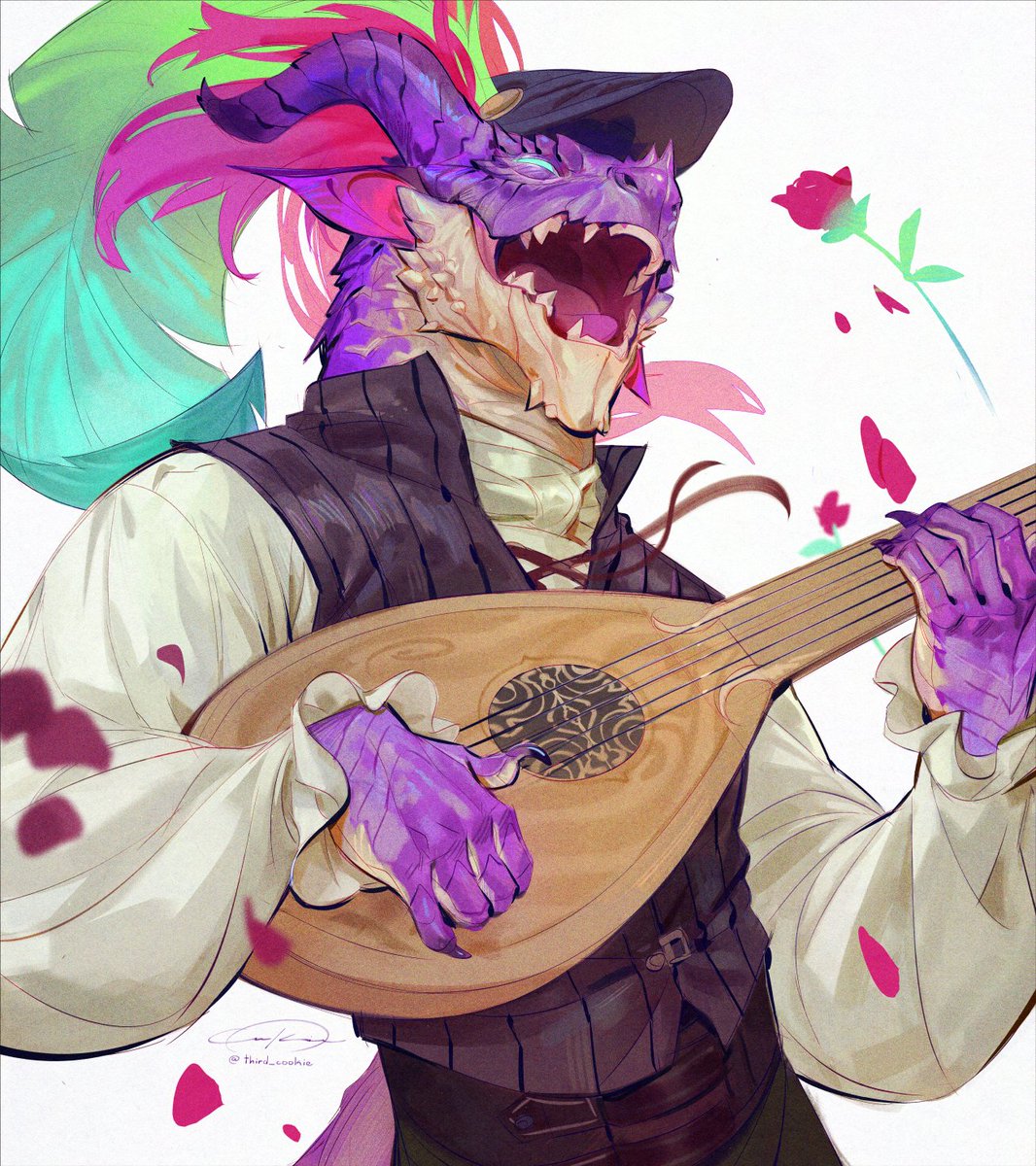 「a happy dragonborn bard 」|Cookieのイラスト