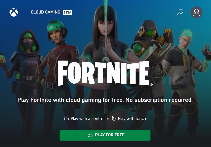 Jogar Fortnite  Xbox Cloud Gaming (Beta) em