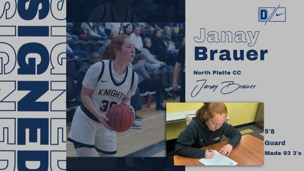 BlueHawkWBB's tweet photo. We would officially like to welcome Janay Brauer to the Blue Hawk family!! Janay played at North Platte Community College and made 93 three's last season! Welcome @tlvjbrauer! #hawksareup https://t.co/K3NXf5YNrm
