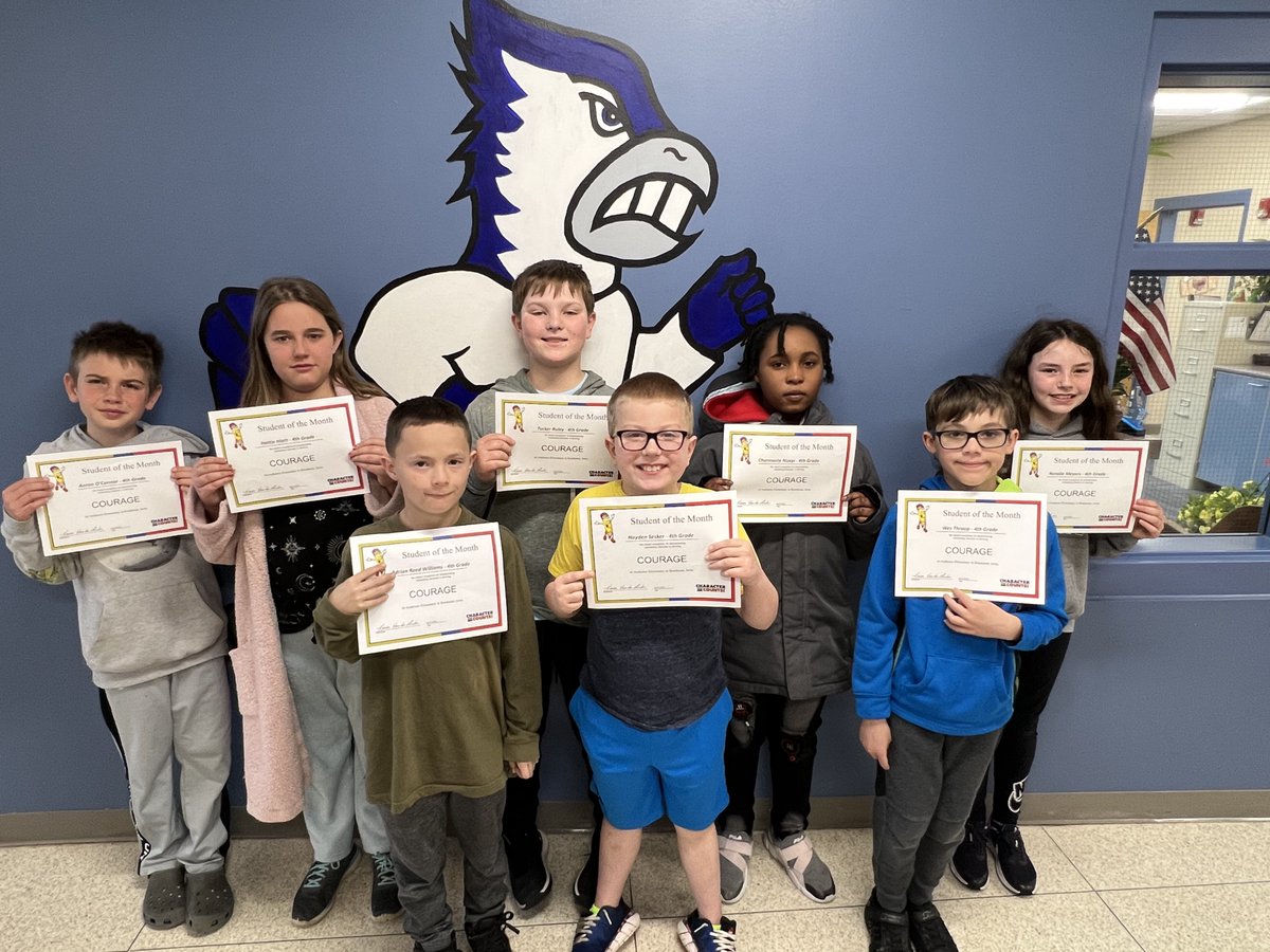 PbisAnderson's tweet photo. Congratulations to this ASTONISHING group of 4th-grade students. They were selected as the Anderson Elementary Students of the Month for April for showing COURAGE. #BondurantsBEST https://t.co/UIBGsesDwh