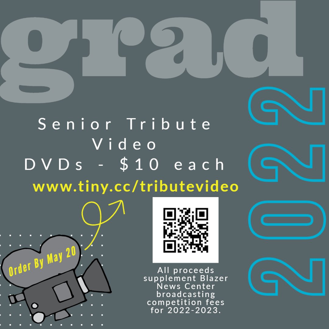 MrsHunting's tweet photo. @GEHSBlazers Seniors~Order your Senior Tribute Video by May 20! @GEHSNews @blazernewscent1 https://t.co/nqfzeI9OT5