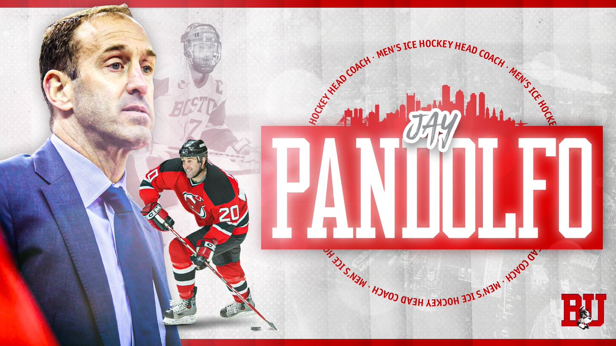 BUAthletics's tweet photo. 🔴 National champion
🔴 2-time Stanley Cup champion
🔴 Terrier through and through

Jay Pandolfo is the new head coach of @TerrierHockey.

https://t.co/5FoMjYEb7r https://t.co/rLMmvA8LWP