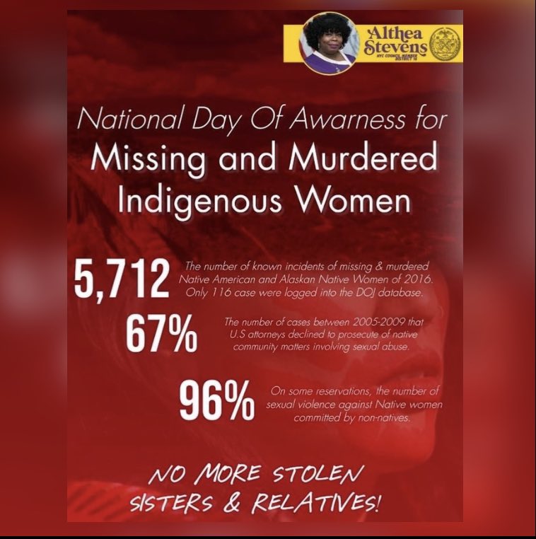 A_StevensD16's tweet photo. Today, I wear red in recognition of National Day of Awareness for Missing &amp; Murdered Indigenous Women &amp; Girls! 
#NoMoreStolenSisters #NoMoreStolenRelatives #MMIW https://t.co/Ac2DmeKqW8