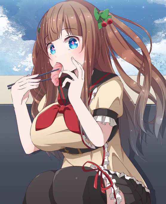 もぐもぐちえりちゃん #ちぇり絵 