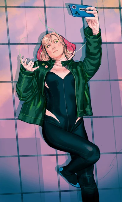 Little selfie moment 🕸🕷

My Spider-Gwen : Gwenverse #3 Unknown Comic Exclusive cover 💋 