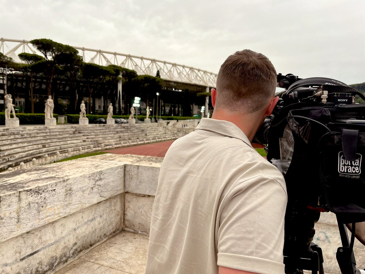 alexshepparditv's tweet photo. Getting ready to broadcast live into @ITVCentral from Stadio Olimpico! https://t.co/X3Ut5JV7lo