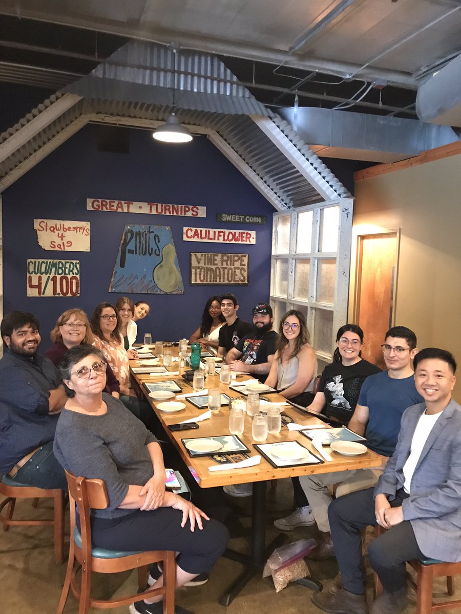 lab_schmidt's tweet photo. Great farewell lunch and roast for Dr. Mary Kasper yesterday at Blue Gill. Mary is headed to Chicago to work for Aqua Cultured Foods. We will miss you Mary! @MarymKasper https://t.co/Jids8kbdDY