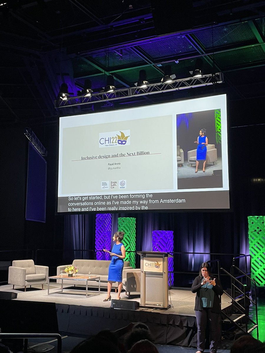 It warms my heart that (most of) our community is working together to push #chi2022 (and hci in general) for everyone: diverse, accessible, inclusive, and global. Really excited to hear Payal Arora’s  (@3Lmantra) keynote on taking it to a billion people scale #nola #ux <a href="/acm_chi/">ACM CHI Conference</a>