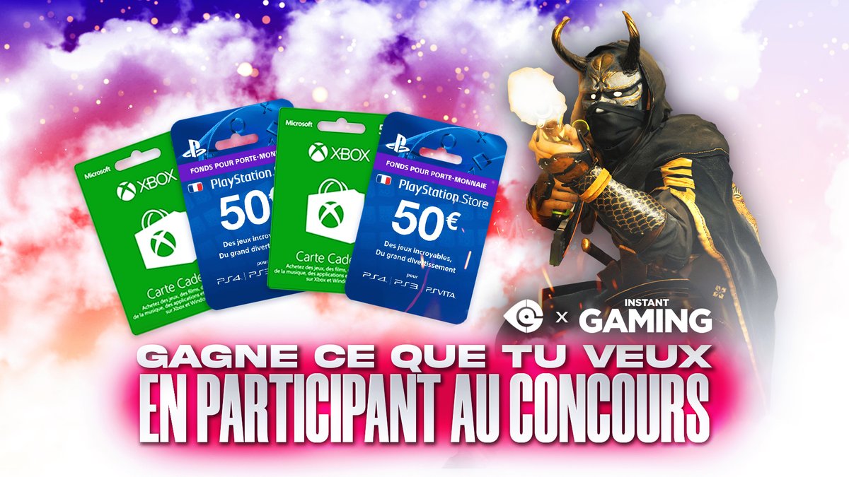 🍀 #CONCOURS 🎁 Gagne ce que tu veux (carte PSN, Xbox, PC, le jeu de ton choix, …) en 2 étapes ! 🔁 RT ce Tweet ✅ Participe ici: instant-gaming.com/fr/giveaway/CO…