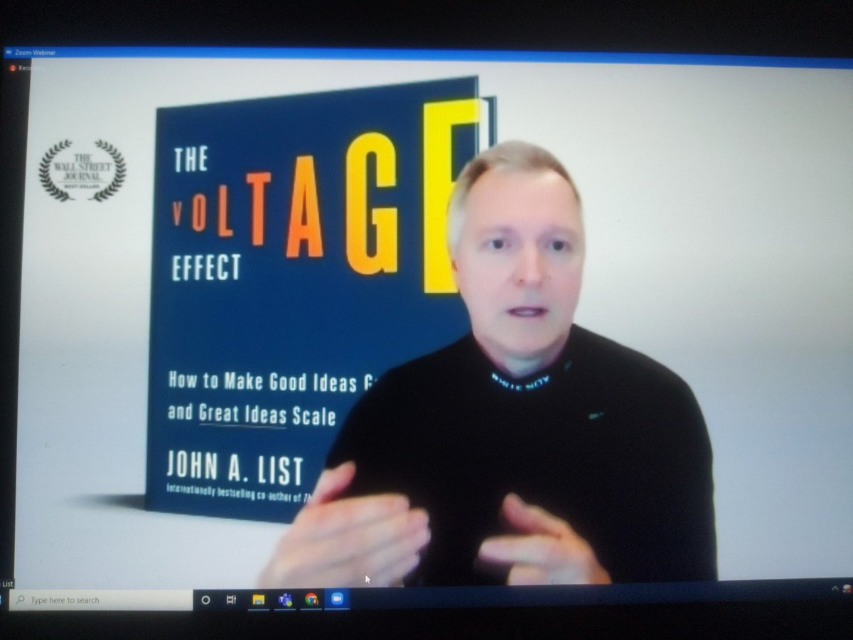 <a href="/Econ_4_Everyone/">John A. List</a> speaking about his decade of work on the science of scaling summarised in his new book, a must read if you want to know what matters for scalability #BSPA2022 <a href="/BeSciPol/">BSPA</a>