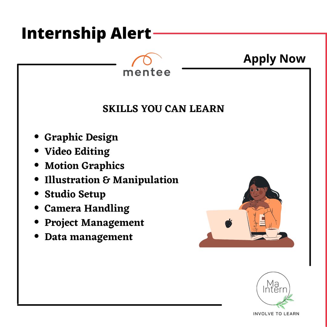 InternMa's tweet image. "Mentee is looking for interested candidates who are determined to learn and earn with their skills.
Paid Internship Program by Mentee will enhance your passion and sharpen your prowess.
If you're interested;
Please send us your CV at [gomentee@gmail.com]