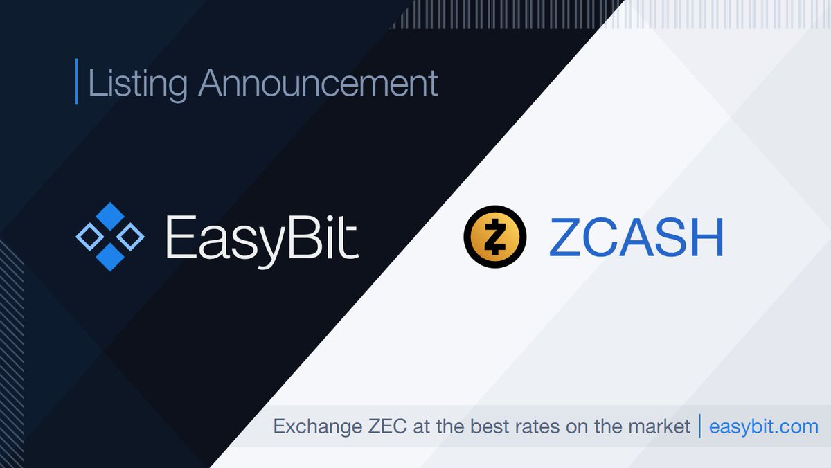 We are excited to announce that we support #Zcash on our platform!

#ZEC is a cryptocurrency that harnesses advances in cryptography to provide improved security and privacy to its users.

Exchange <a href="/ZcashFoundation/">Zcash Foundation 🛡️</a> at the best rates at: easybit.com 👈   

#ZEC #Zcash
