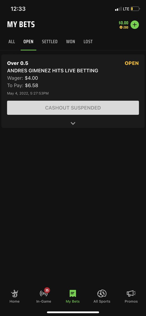 onlyIFprod's tweet photo. @DKSportsbook how come this is still in my open tab when it was cashed yesterday? and now my account balance incorrectly shows $0 https://t.co/UsGih6wf19