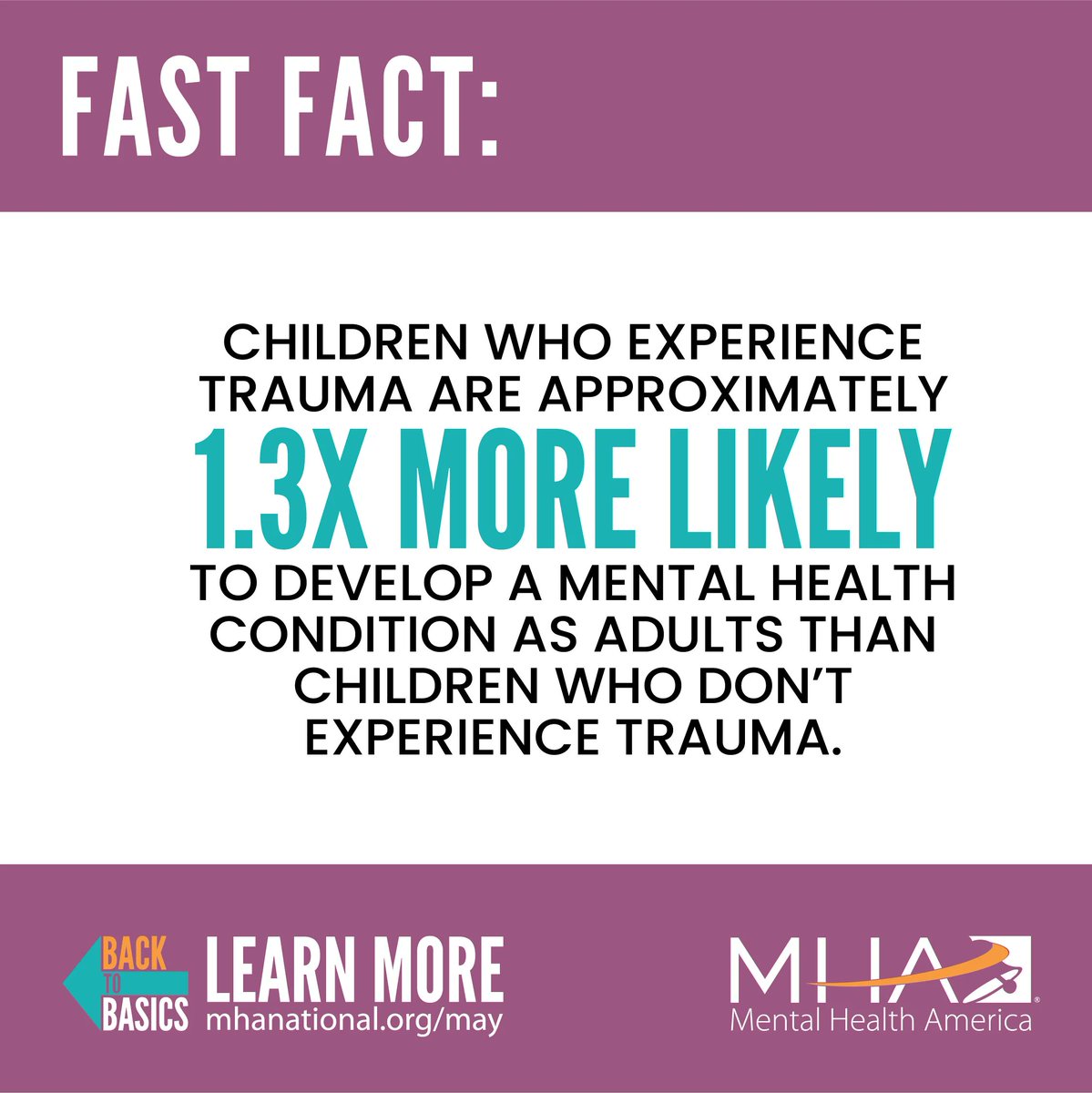 Trauma is different for everyone. Any event that was highly stressful, shocking, or dangerous can be traumatic and play a role in developing a mental health condition. Learn more: buff.ly/3F2qYA3 #findconnections #buildcommunity #childrensmentalhealth #youthmentalhealth