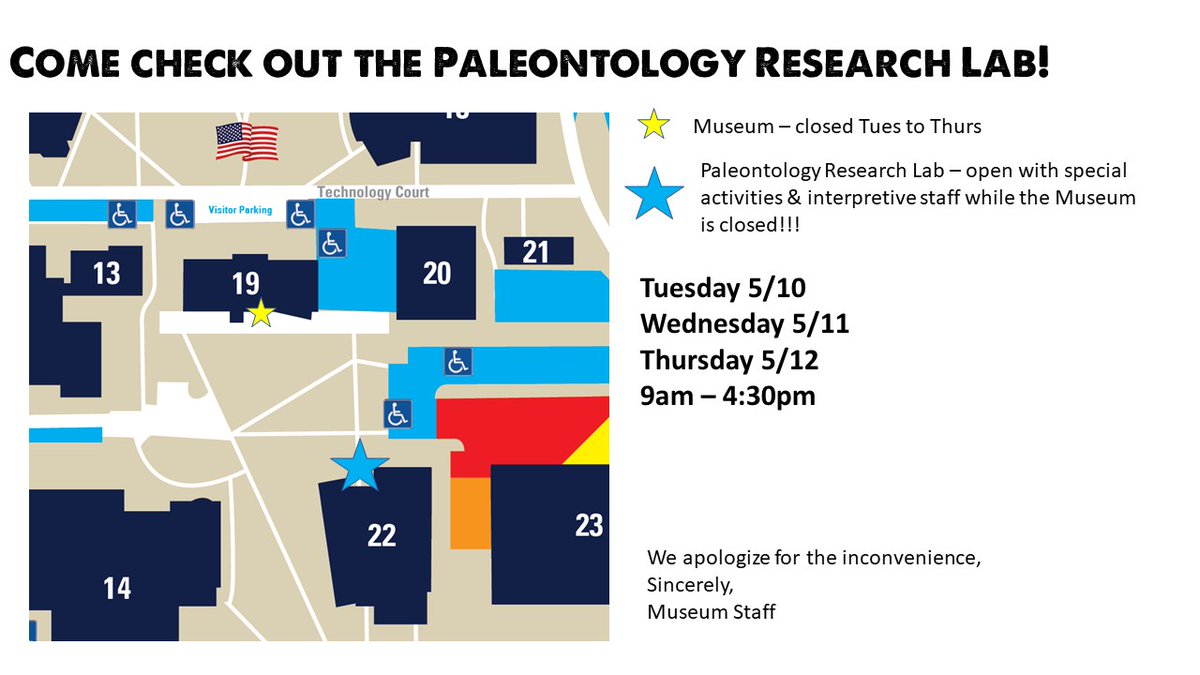 Come check the Paleontology Research Lab next week while the Museum is closed for maintenance!