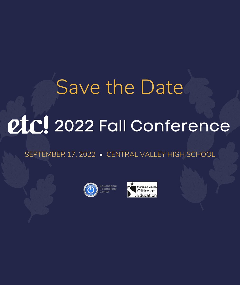 Yes, you read that right! Save the date for the first-ever Fall ETC! 2022! 
#FallETC2022 
#SCOEETC

The window to submit to present is now open!  Submit a session or two here: bit.ly/FALLETC2022PRE…