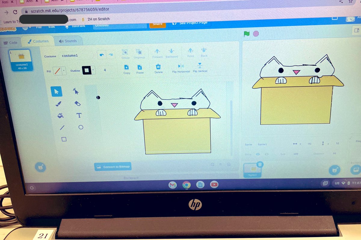 sangeets8's tweet photo. G2 learners creating their own sprites and backgrounds @scratch to use later in their animated projects. The collaborative nature of @scratch encourages learners to take risks and try out different visual coding blocks independently. What fun! https://t.co/wmHJ1prpMD