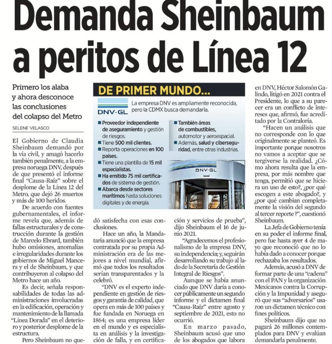 DanielAyalaEspn's tweet photo. VERGONZOSO el actuar de la jefa de Gobierno 🤦🏻‍♂️
“…también hubo omisiones, anomalías e irregularidades durante los gobiernos de Miguel Mancera y el de Sheinbaum, que contribuyeron al colapso del Metro hace un año.” https://t.co/DHmPfEqUaX