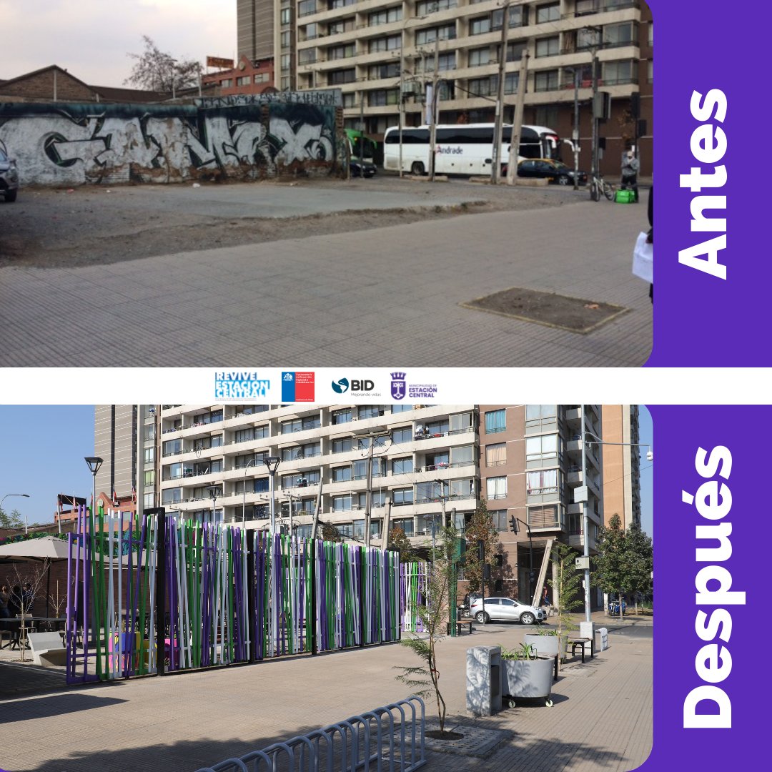 Culminamos una obra maravillosa. Revisa a continuación las imágenes del antes y después de nuestra nueva Plaza Pila de Ganso🦆. Proyecto elaborado por el programa Revive Estación Central de <a href="/muniecentral/">#EstacionCentral</a> y financiado por @laSUBDERE, con una inversión de $175 millones de pesos 🌳