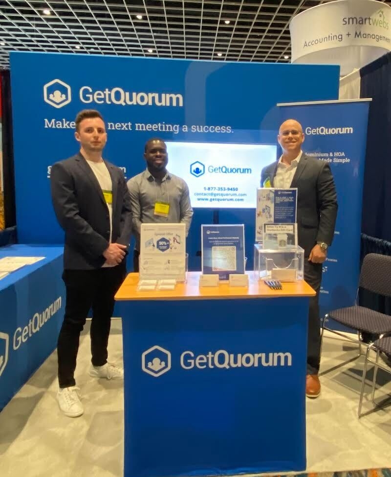 getquorumapp's tweet photo. 📍GetQuorum is onsite at the 2022 Annual CAI Conference in Rosen Shingle Creek Orlando hosted by @CAIsocial!
Come visit us at our booth to learn more about our electronic voting and virtual meeting solutions.
#Expo #WeAreCAI #CommunityNOW https://t.co/IKR3zGbePA