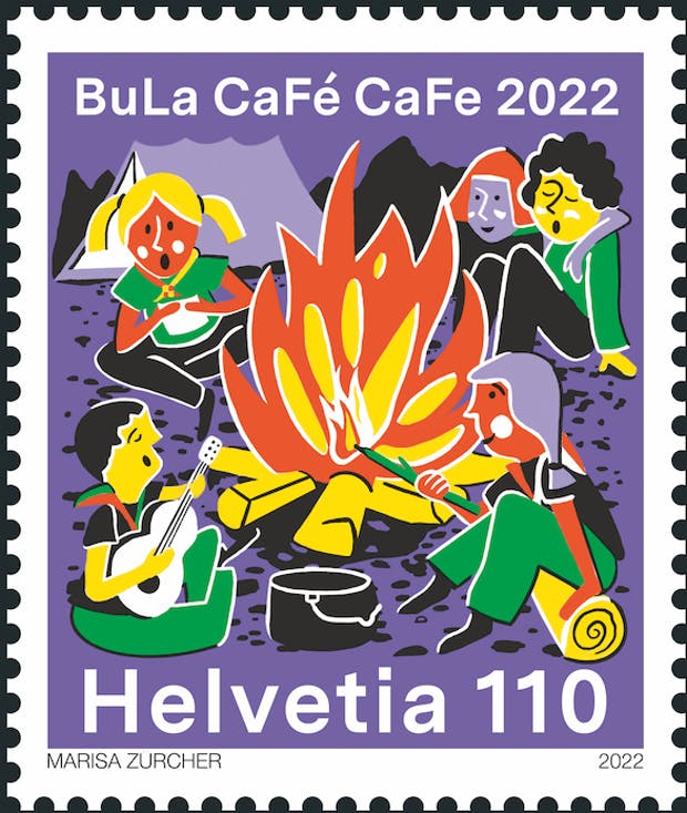 PfaBippWbach's tweet photo. Sondermarke "Bundeslager" mit Lagerfeuer-Duft! 📭 ⚜️Bestellbar: https://t.co/77Ms3o5qSI
#Pfadi #Bundeslager #Bula #Mova #mova #Postshop #Briefmarke #Sondermarke #Lagerfeuer  #Post #CaFe https://t.co/uJZweke6DT