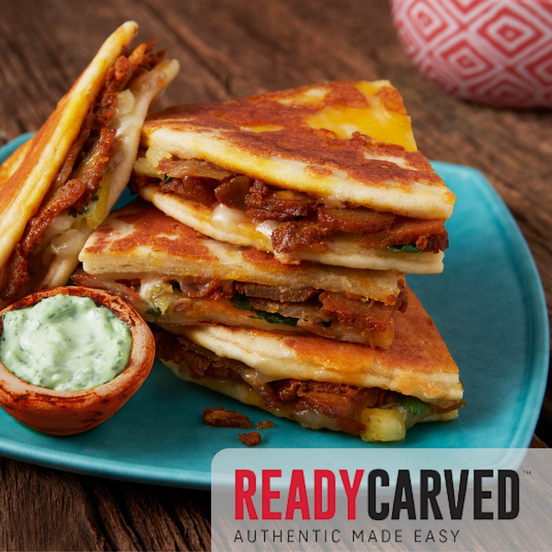 Celebrate Cinco de Mayo today with our ReadyCarved Pork Al Pastor slices. Marinated with traditional spices, sliced and ready to heat. Authentically prepared proteins without the need for skilled labor. #ReadyCarved #GDK #CincodeMayo