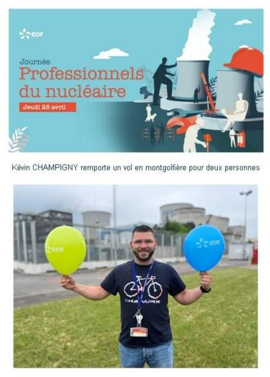 Après avoir passé un bon moment à la journée Professionnels du Nucléaire, la chance s'est invitée lors du tirage au sort !
Merci à <a href="/EDFSaintLaurent/">EDF Saint-Laurent</a> pour ce superbe cadeau !