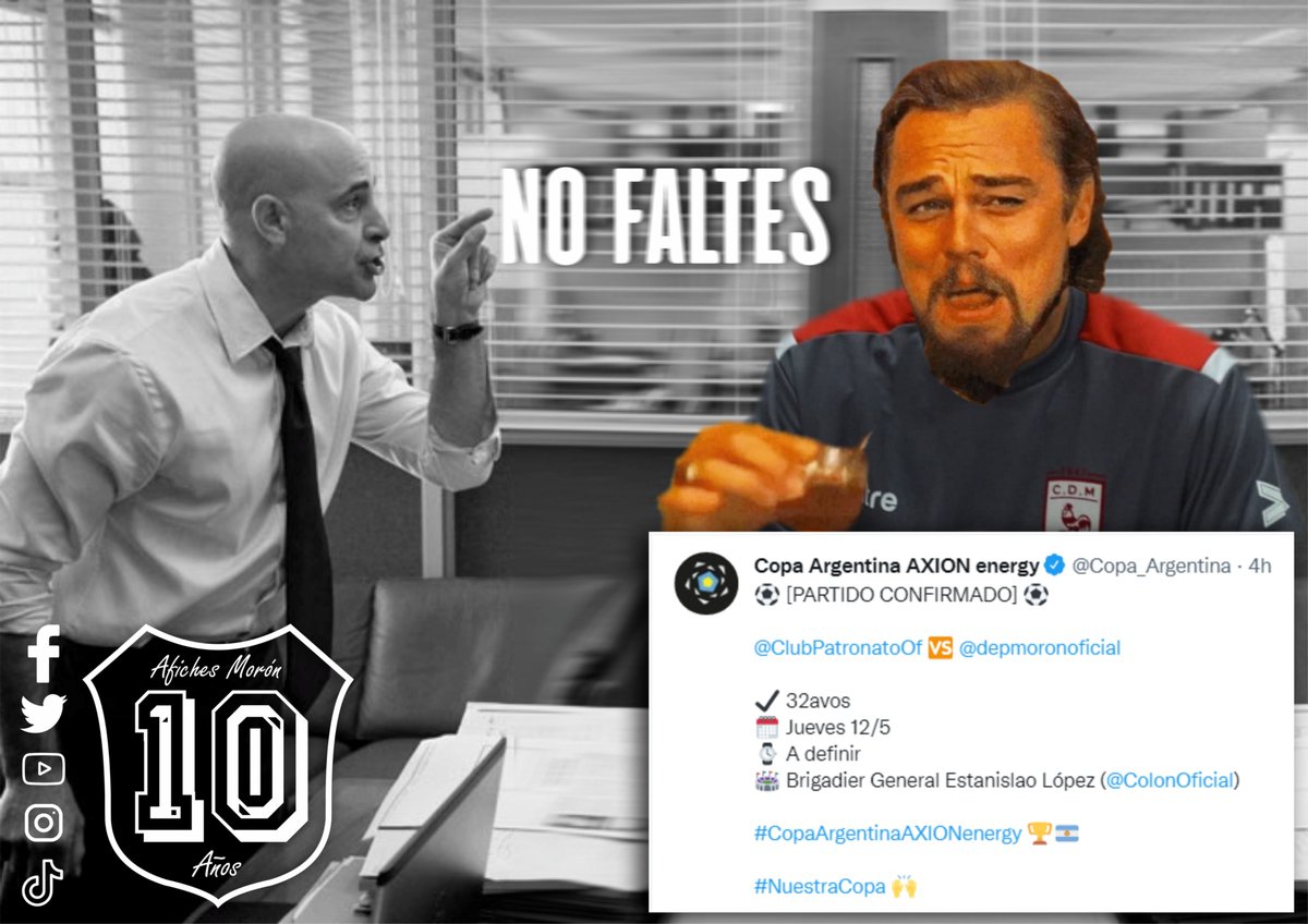 AfichesMoron's tweet photo. #NosVimos 

A copar Santa Fe.✈️🚀🚁🛸⛴🚎🚌

#Copaargentia 
#10AÑOSDEAFICHES 
#losafichesdelgallo
#ClubDeportivoMoron https://t.co/ua6hmCxqY3