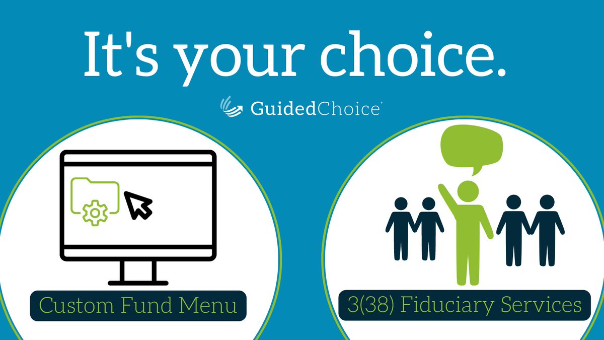 GuidedChoice's tweet photo. Partnering with #GuidedChoice means advisors and plan sponsors can:
1️⃣ Choose their own fund menu 👉 https://t.co/d1P4VC1Cis
2️⃣ Or use our 3(38) Fiduciary Services and let us take on the responsibility for selecting the investment options 👉 https://t.co/VOnAPcdNjk https://t.co/DTLbLAR9lt