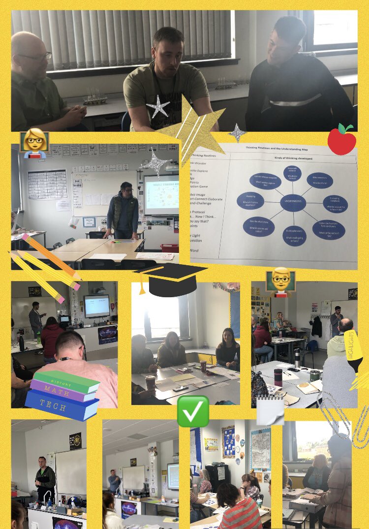 This is how we spent our #Insetday 😊 #dialogue #showcase #learningandteaching #sharinggoodpractice #teamwork #makingthinkingvisible ✅⭐️🗒 ⚽️🙌