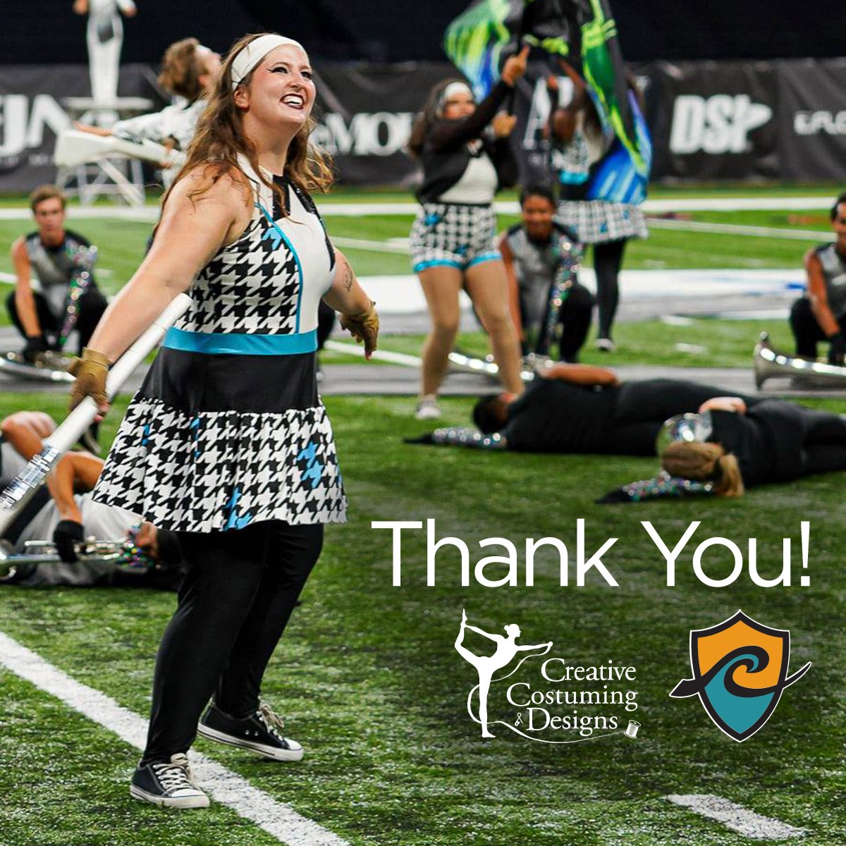 We wouldn't have such beautiful color guard costumes without the incredible work of Creative Costuming &amp; Designs!! Thank you!! 💚

<a href="/CCDCostuming/">Creative Costuming</a> | creative-costuming.com
