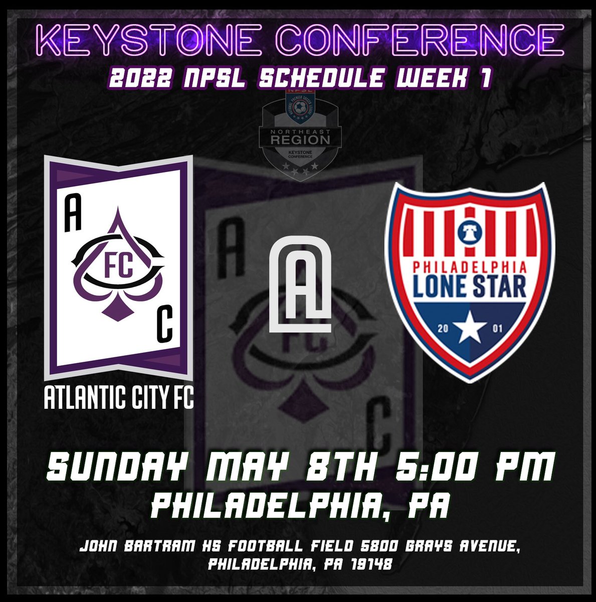 AtlanticCityFC's tweet photo. Week 1 is almost upon us! Check out The Aces when they head to @phillylonestar this Sunday link #AcesUp♠️⚽️👇🏼 https://t.co/DZMpejSYdV https://t.co/gjnZrKnufZ